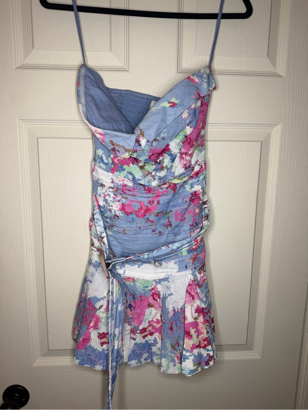 Hemant and Nandita - Worn Once
Floral Strapless Mini Dress with Belt - Picture 3 of 5